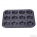 12-Cavity Nonstick Carbon Steel Mini Cake Egg Tart Mold Muffin Cupcake Baking Pan - B072R64RS3